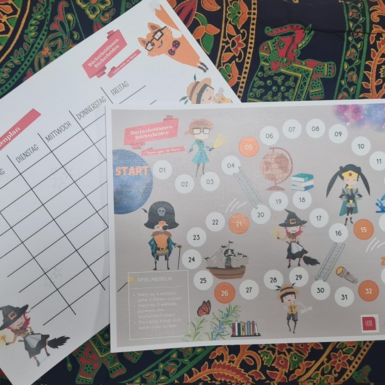 Stundenplan und BücherheldInnen-Spiel